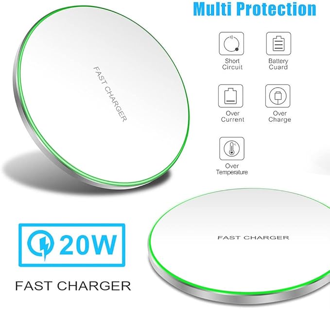 Fast Wireless Charger,20W Max Wireless Charging Pad Compatible with iPhone 17/16/15/14/13/12/SE/Pro,AirPods;FDGAO Induction Charge Mat for Samsung Galaxy S25/S24/S23/Note,Pixel/LG G8