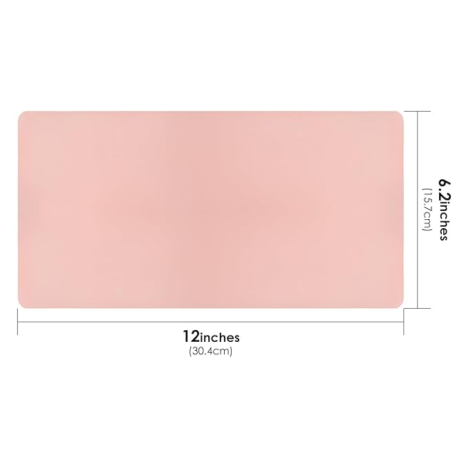 Adorila Pink Nail Art Table Mat, Large Multipurpose Waterproof Heat Resistant PU Leather Place Mat, Non-Slip Desk Pad for Desk & Office & Dinning Table (31.4" x 15.7")