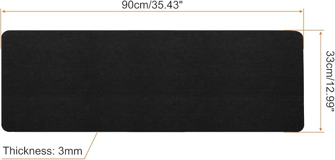 PATIKIL 35"x13" Desk Mat Protector, Felt Dual Side Mouse Pad Writing Mat for Office Home, Black