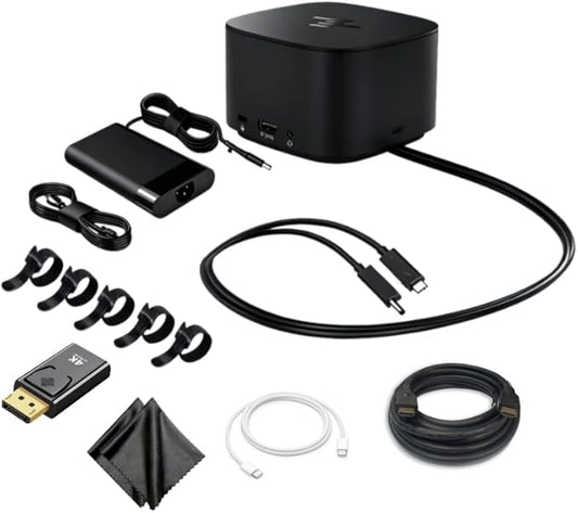 HP Thunderbolt Dock 230W G2 with Combo Cable 3TR87UT 3TR87UT#ABA 3TR87UTR Docking Station and Charging Bundle w/ 230W Power Supply, HDMI Cable, USB-C Cable, 4K DisplayPort to HDMI Adapter