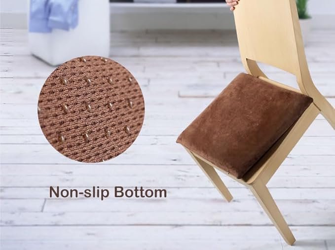 Augld Square Chair Seat Cushion Memory Foam Chair Cushion for Kitchen, Dining,Office or Car 18x18 in Grey