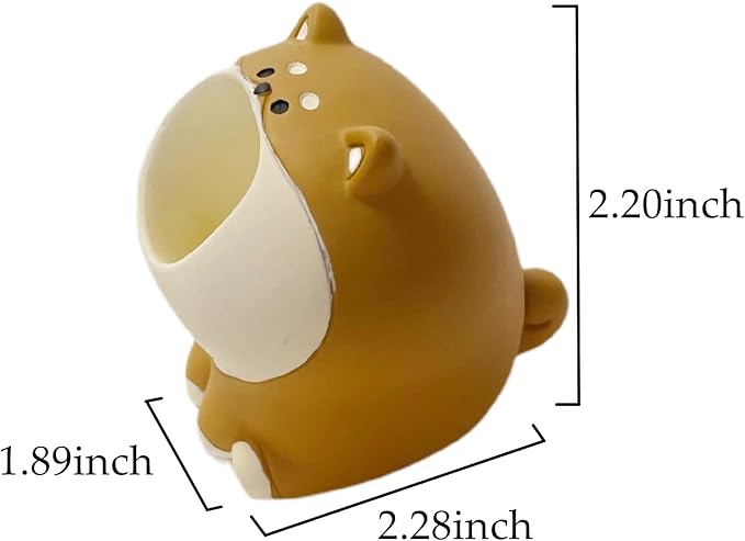 Cute Small Pen Pencil Holder, Kawaii Resin Cat Dog Dinosaur Rabbit Animal Paper Clip Toothbrush Mini Storage Organizer Office Desk Decorations
