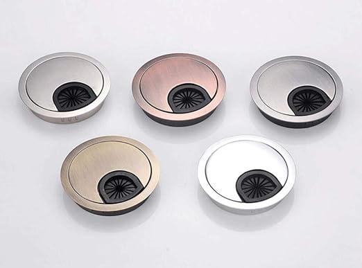 3Psc Desk Grommet,Cable Cord Hole Cover for Home and Office,Metal Zinc Alloy Materilal 53mm(Bronze, 2.09 Inchs)