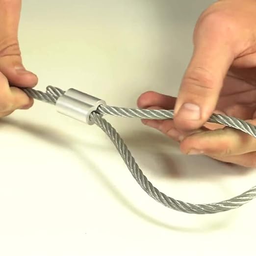 Aluminum Crimping Loop Sleeve for 1/8" Diameter Wire Rope and Cable (1/8" 100PCS)