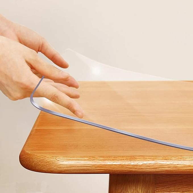 22x72 Long Clear Plastic Kitchen Countertop Cover Mat Table Protector Cover Wooden Furniture Screen Topper Tablecloth Wipeable Vinyl PVC Rectangle Coffee End Table Chair Floors Pad Scratchproof