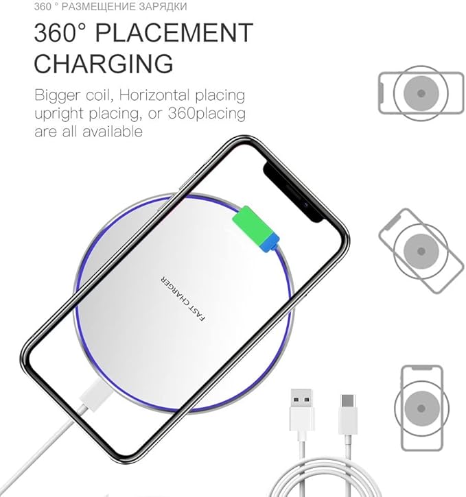 Fast Wireless Charger,20W Max Wireless Charging Pad Compatible with iPhone 17/16/15/14/13/12/SE/Pro,AirPods;FDGAO Induction Charge Mat for Samsung Galaxy S25/S24/S23/Note,Pixel/LG G8