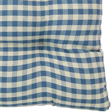 Klear Vu Gripper Overstuffed Universal Non-Slip Dining Chair Cushions for Kitchen Decor or Office Use, U-Shaped Skid-Proof Seat Pad, 15x15 Inches, 2 Count (Pack of 1), Gingham Blue