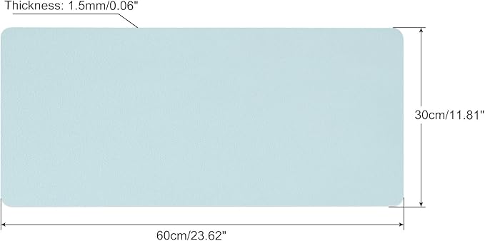 PATIKIL 24"x12" Desk Mat Protector, PVC Non-Slip Waterproof Mouse Pad Writing Mat for Office Home, Light Blue