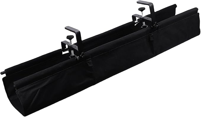 Under Desk Cable Management Tray Fabric Cable Organizer Cloth Cord Management Tray 36 Inch Clamp Screw Mount Oxford Cloth Routing for Office Home RV