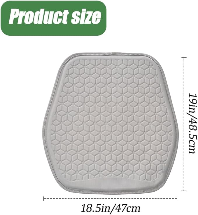 Gel Car Seat Cushion, Office Chair Cushion, Non-Slip & Comfortable Automotive Chair Protector Pad for Driving, Breathable Automotive Front Seats Pad Universal for Car SUV Truck (Gray)