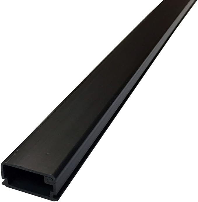 Electriduct (MED1) Medium Latching Surface Cable Raceway Wall Wire Concealer and Cord Manager - (20 x 59 Inch Sticks = 98FT) - Black