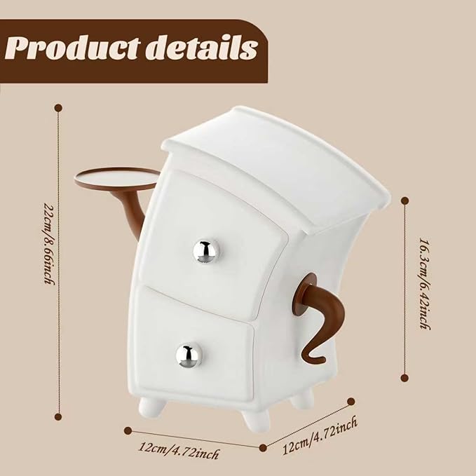 Desk Organizer with Drawer white Desktop Stand for Small Accessories Plant Stand Makeup Holder Home decor Tabletop