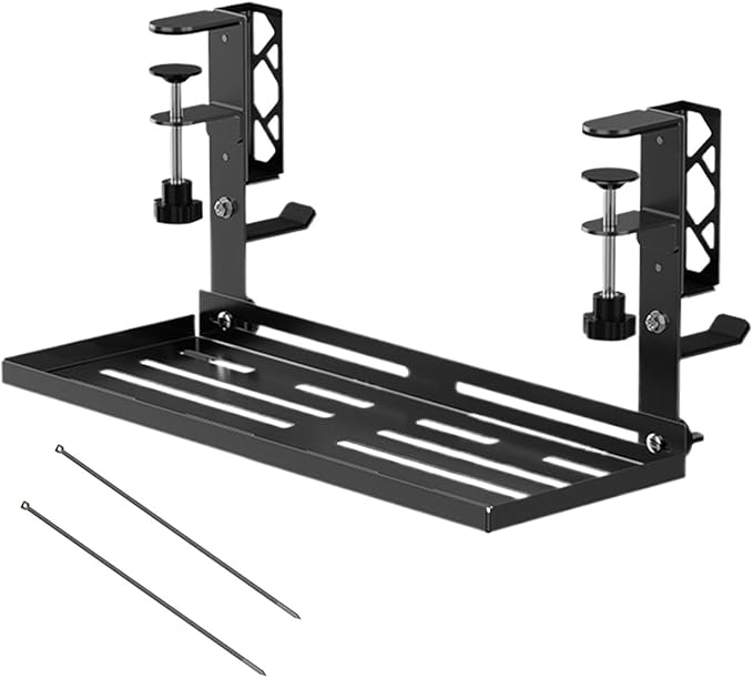 Cable Management Tray - No Drill 15.63 Inch Clamp Mount - Under Desk Cord Organizer,for Bedroom Home Apartment Dormitory Office Internet Cafe