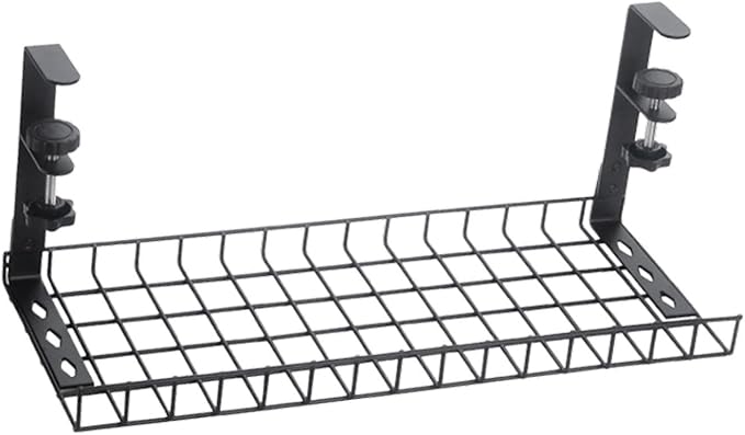 Wire Management Tray Adjustable Cable Tray No Drill Open Slots Cable Raceway Tidy Wire Organiser for Kitchen Internet Cafe