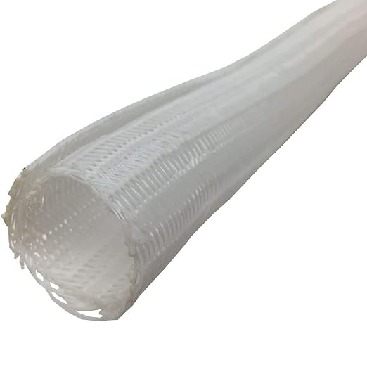 Electriduct 1/2" Hook Self Closing Sleeve Braid Wrap Around Sleeving Flame Retardant Flexible Mesh Cord Cover Cable Protector Wire Organizer - 10 Feet - White