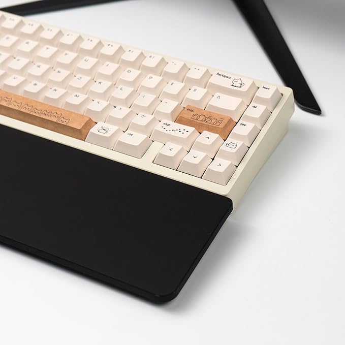 Ergonomic 70% Keyboard Wrist Rest-12.8" Silicone Non-Slip Keyboard Hand Rest, Relief of Hand Pain(Black)