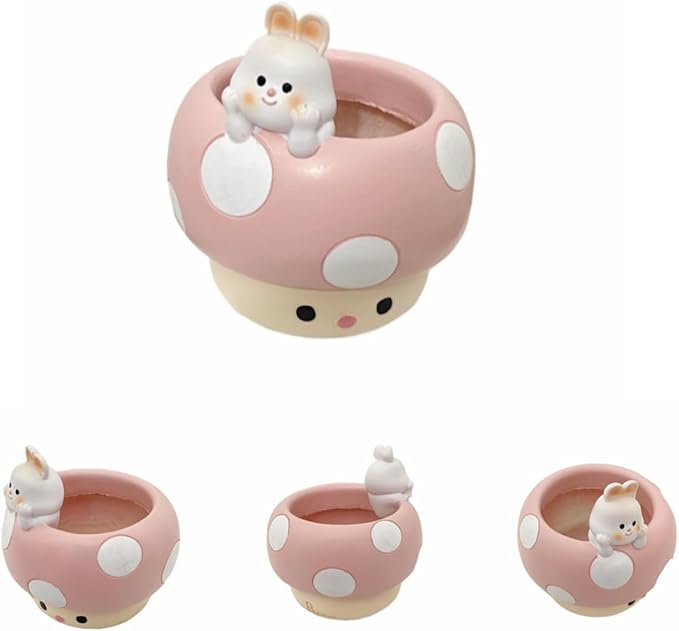 Cute Small Pen Pencil Holder, Kawaii Resin Cat Dog Dinosaur Rabbit Animal Paper Clip Toothbrush Mini Storage Organizer Office Desk Decorations