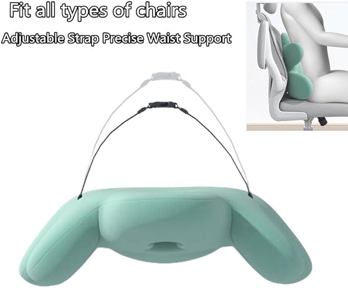 Lumbar Support Pillow for Office Chair, Back Pillow Lumbar Support for Car, Chair, Sofa - Improve Lower Back Pain Relief & Sitting Posture, Memory Foam Back Cushion for Long Sitting (B-Beige)