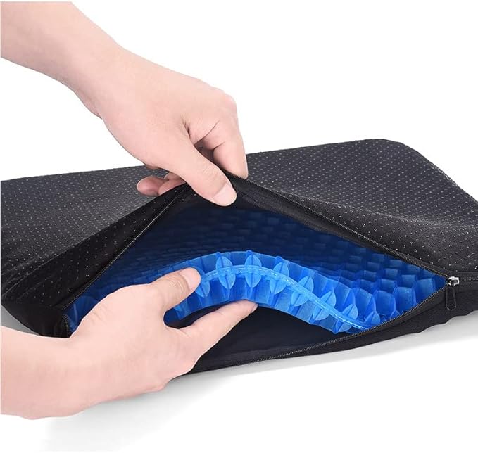Upgraded Gel Cushion: Oversized, Thickened Honeycomb-Pattemed Silicone Pregnancy Chair Pad forOffice, Classroom, and Car Seating