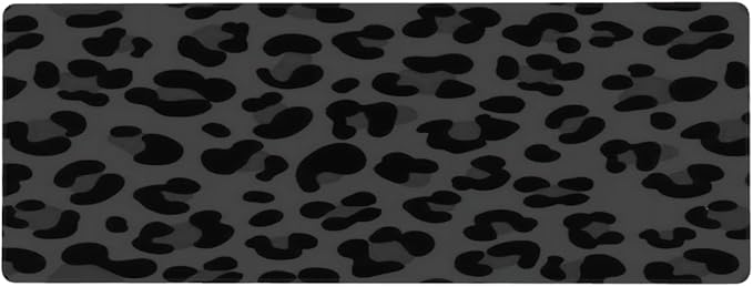 Large Mouse Pad Leopard Print Black Non-Slip Rubber Long Gaming Desk Mat Big Computer Keyboard Mousepad Waterproof Protector Wristing Pad for Gaming Office Home Decorative 31.5 X 11.8 Inch