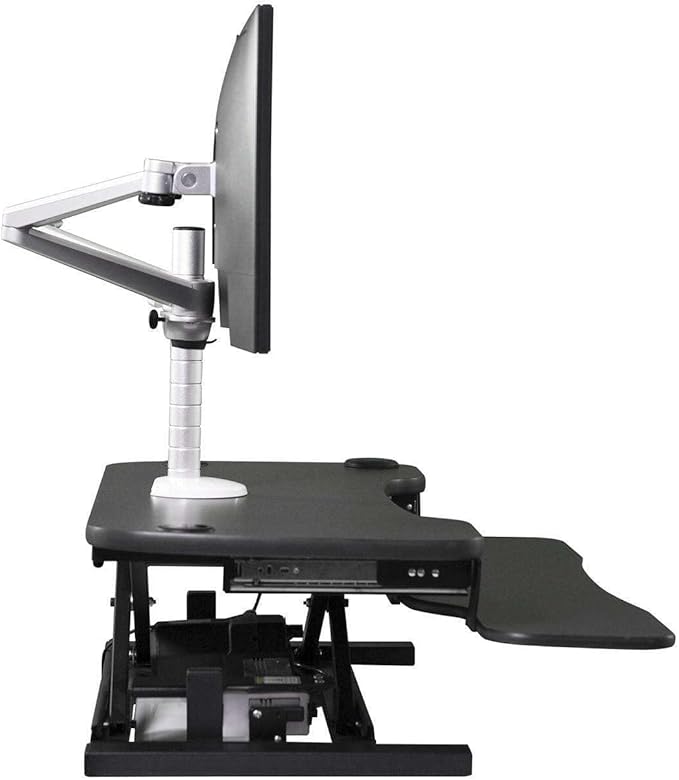VERSADESK OmniView Single Monitor Stand - Height Adjustable Arm for 13” to 27" Flat or Curved Screens - 360° Rotation & VESA Compatible - Sturdy Desk Mount Holds up to 15 lbs | Black