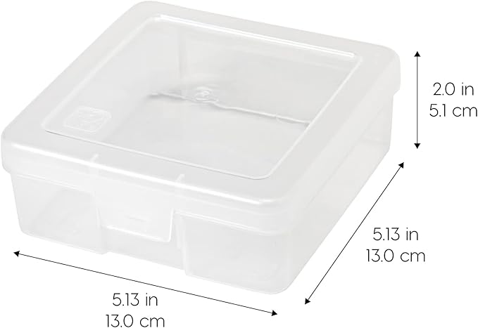 IRIS USA Clear Storage Cases, 10-Pack, |Made in USA|, Plastic Bead Organizing Containers with Snap Lid for Arts, Crafts, Ephemera, Stickers, & Dance Cheer, Clear - Small