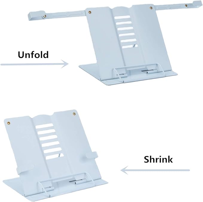 Citmage Desk Book Stand Document Holder Heavy Duty Metal Reading Stand for Book Magazine Menu Speech with 6 Adjustable Positions (Upgrade Edition White)