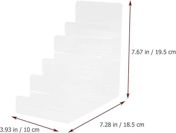 Cabilock 5-Tier Multi-Layer Acrylic Wallet Display Stand Tabletop Organizer Rack for Wallets Purses Sunglasses Jewelry Storage 7.67X7.28X3.93 Inches Clear