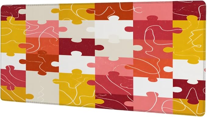 Large Mouse Pad Autism Puzzl Colorful Non-Slip Rubber Long Gaming Desk Mat Big Computer Keyboard Mousepad Waterproof Protector Wristing Pad for Gaming Office Home Decorative 31.5 X 11.8 Inch