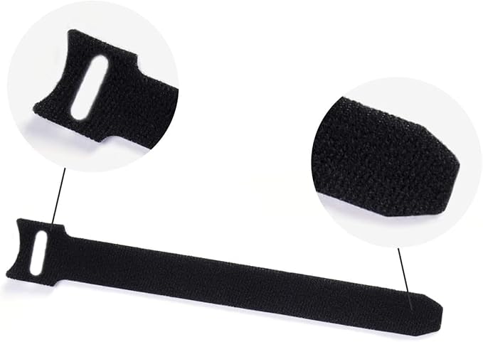 Patu Reusable Fastening Cable Ties - 30 Pcs 8 Inch Microfiber Cloth Hook and Loop Cord Management Wire Organizer Straps, Assorted Colors