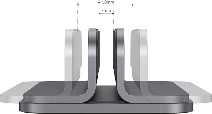 JOKItech Aluminum Laptop Vertical Stand Organizer, Sturdy Laptop Computer Holder Desktop Stand Compatible with new Retina Apple MacBook Pro/Air/Neo, Mac mini & iPad Pro - Spacegrey