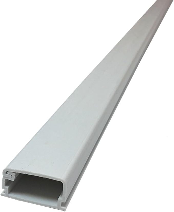 Electriduct (MED1) Medium Latching Surface Cable Raceway Wall Wire Concealer and Cord Manager - (20 x 59 Inch Sticks = 98FT) - White