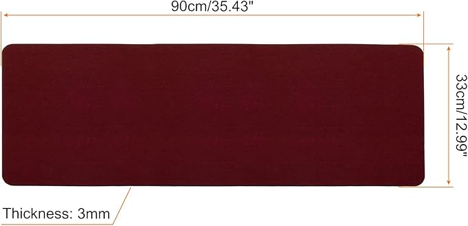PATIKIL 35"x13" Desk Mat Protector, Felt Dual Side Mouse Pad Writing Mat for Office Home, Red