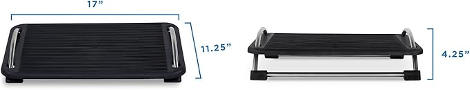 Mount-It! Under Desk Footrest Adjustable Tilt Foot Rest Under Desk (Up to 15°) with Chrome Legs, Ergonomic Office Foot Stool Under Desk with Non Slip Platform for Home Office & Workstation(Pack of 2)