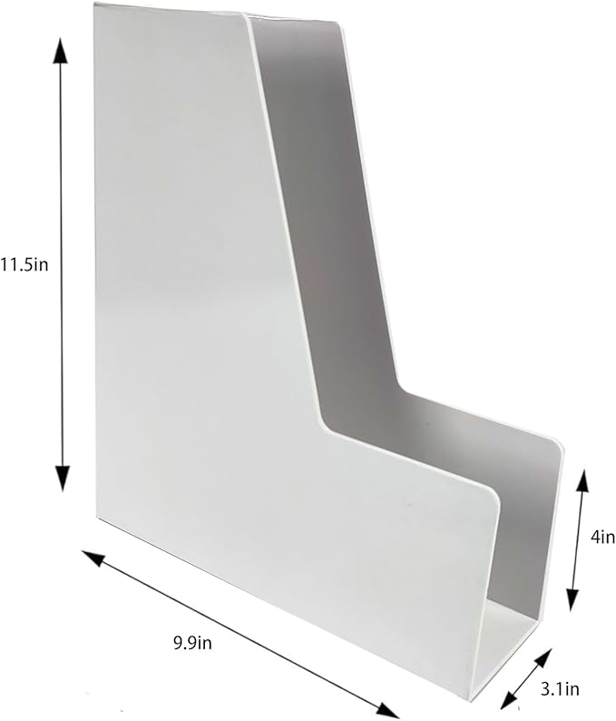 Vertical File Holder, Plastic Document and Magazine Organizer, Multi-purpose Document Organizer for Home Office (White)