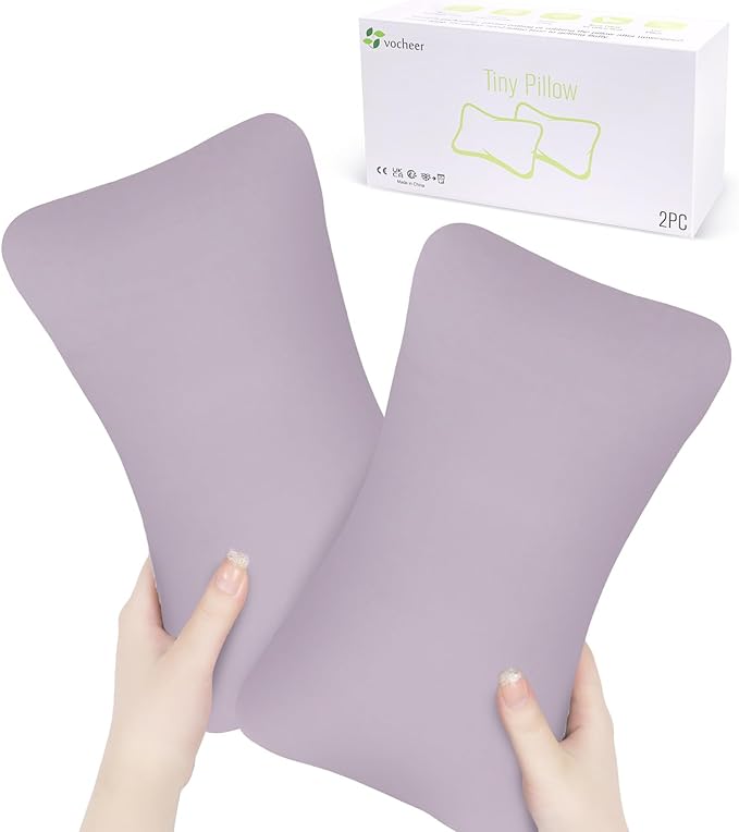 vocheer Small Pillows for Sleeping, 11"x7" Mini Pillow for Travel, Tiny Pillow for Neck, Lumbar, Knee, Wrist, Pets, Cotton Small Back Pillows for Travel, Bed, Office, Machine Washable, Mauve-2pc