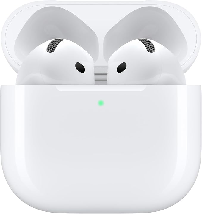 Apple AirPods 4 Wireless Earbuds, Bluetooth Headphones, with Active Noise Cancellation, Adaptive, Transparency Mode, Personalized Spatial Audio, USB-C Charging Case, Wireless Charging, H2 Chip