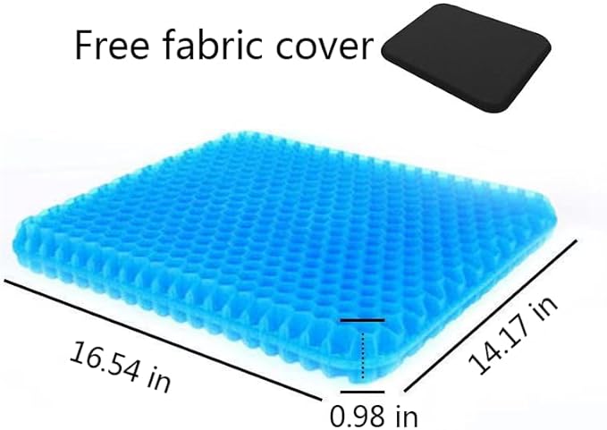 Upgraded Gel Cushion: Oversized, Thickened Honeycomb-Pattemed Silicone Pregnancy Chair Pad forOffice, Classroom, and Car Seating