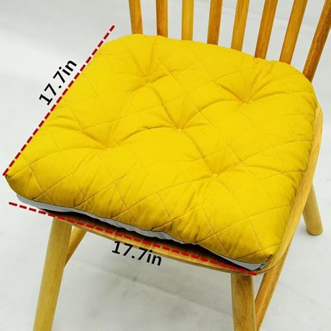 Chair Cushion Memory Foam Pads Tufted Slip Non Skid Rubber Back Seat Cover, 1Pack,Brown A