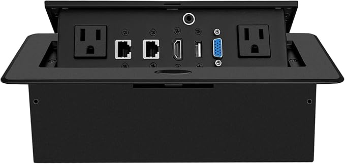 Table Pop up Power Date Center Connection Box with Outlet Network HDMI for Conference Desk