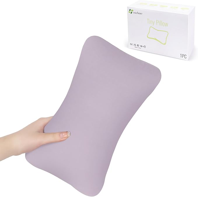 vocheer Small Pillows for Sleeping, 11"x7" Mini Pillow for Travel, Tiny Pillow for Neck, Lumbar, Knee, Wrist, Pets, Cotton Small Back Pillows for Travel, Bed, Office, Machine Washable, Mauve-1pc