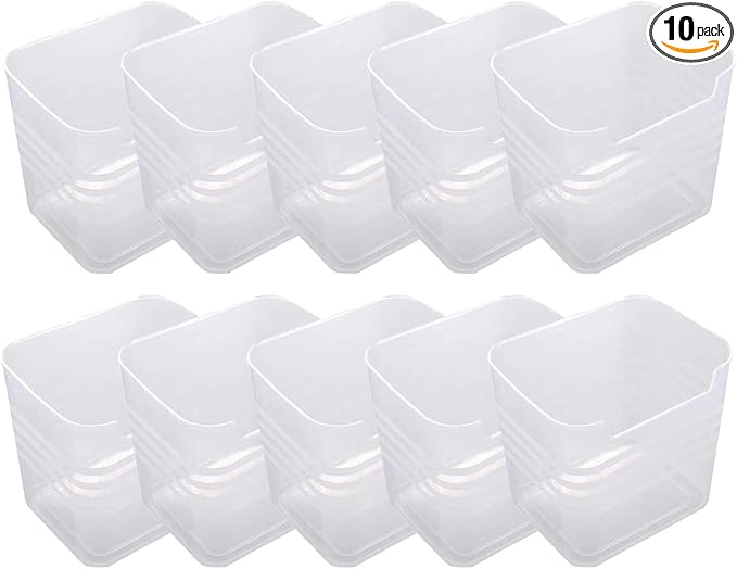 10 Pcs Clear Plastic Storage Box Pen Holder, Office Desktop Organizer Large Capacity Cosmetic Holder, Square Organizer for Pencils, Markers