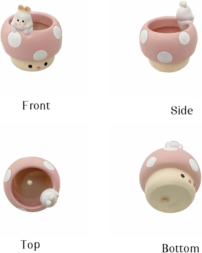 Cute Small Pen Pencil Holder, Kawaii Resin Cat Dog Dinosaur Rabbit Animal Paper Clip Toothbrush Mini Storage Organizer Office Desk Decorations
