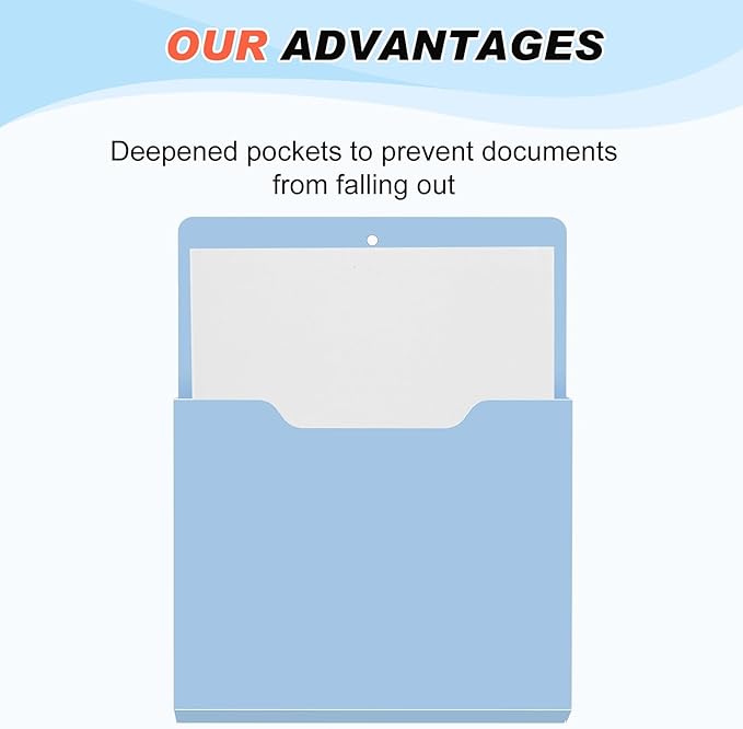 Fuutreo 6 Pcs Magnetic Wall File Organizer Magnetic Wall File Holder Refrigerator Magazine Holder for Mail Letters Paper(Vintage Boho,Vertical-large)