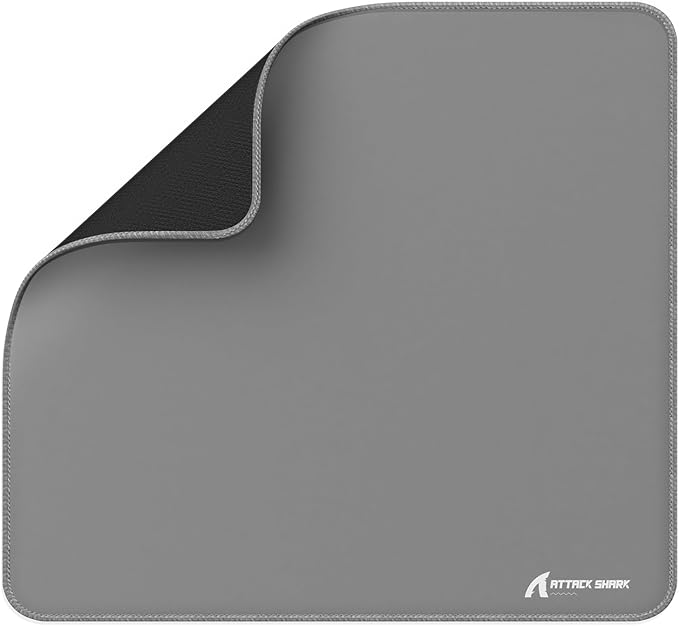 ATTACK SHARK CM02 Gaming Mouse Pad for Esports Speed Large Mouse mats for Desk Waterproof Surface Stitched Edges and Anti-Slip Rubber Base Size L Laminate 17.72” x 15.75” x 0.16” Light Grey