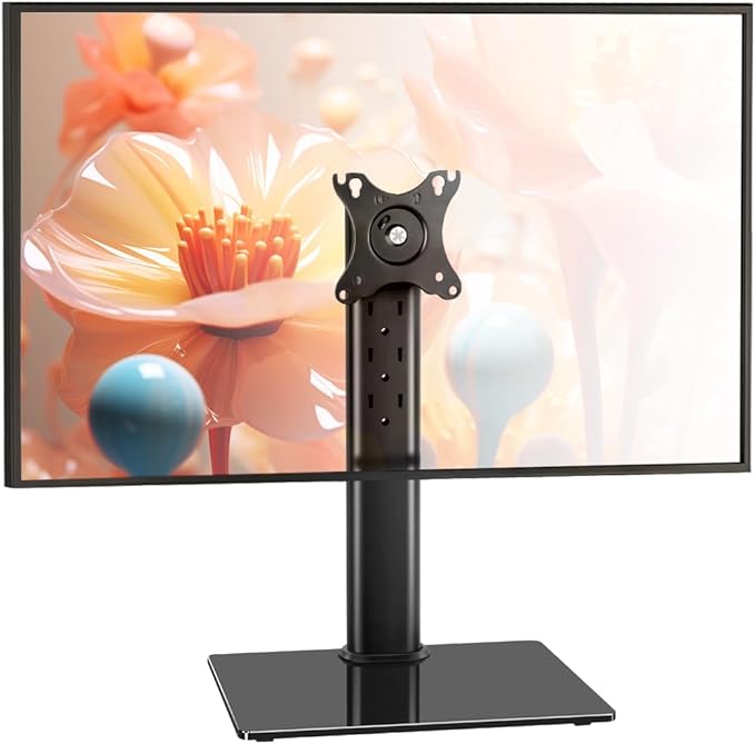 BFTOU Monitor Stand for 13"–32" Screens Swivel Computer Monitor Holder Freestanding 5 Height Adjustable TV Stand VESA 80x80mm/95x95mm Holds up to 77lbs
