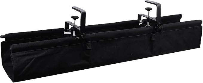 Under Desk Cable Management Tray, 36 Inch Cord Organizer with No Drill Clamp and Screw Mount, for Home Office RV Wood Glass Metal Desk