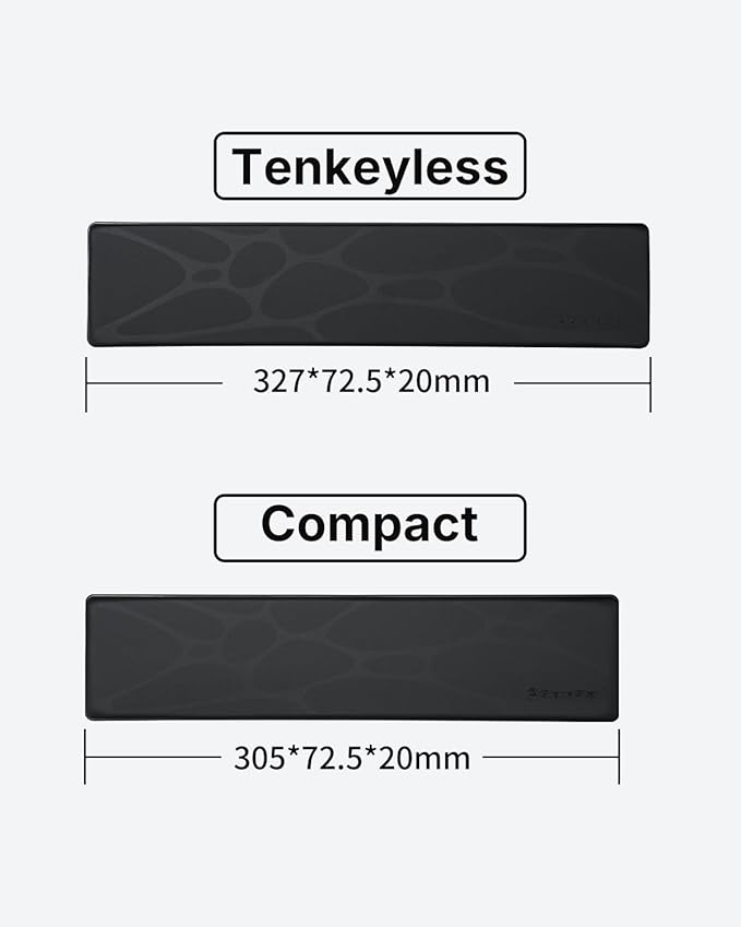 GravaStar 60% Keyboard Wrist Rest Pad, 305 * 72 * 20mm / 12 × 2.83 × 0.79 inch, Compatible Mercury V60 Pro and Other 60% Keyboards - Black