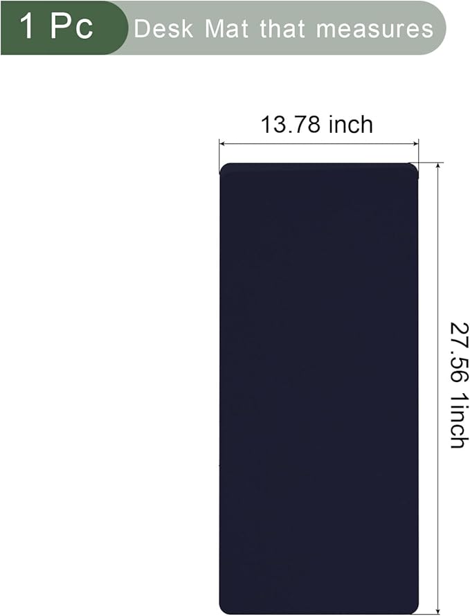 YOKIVE Desk Mat Protector, PVC Non Slip Waterproof | Laptop Pad Writing Mat for Desktop Keyboard Mouse (Blue, 27.56x13.78 Inch)