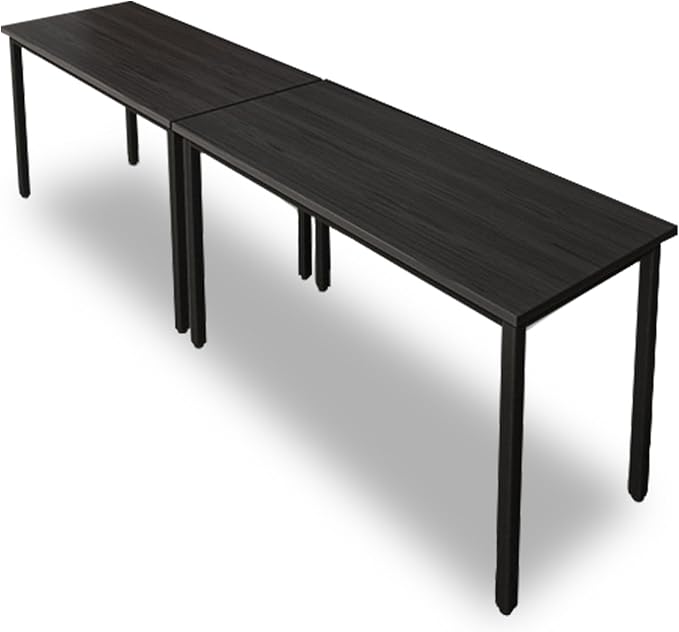 Bonzy Home Conference Table 9FT Office Computer Table for Meeting Room, Study Writing Printer Podcast Table for 8 People, Black, 2PCS, 110.2"x23.6"x29.5"